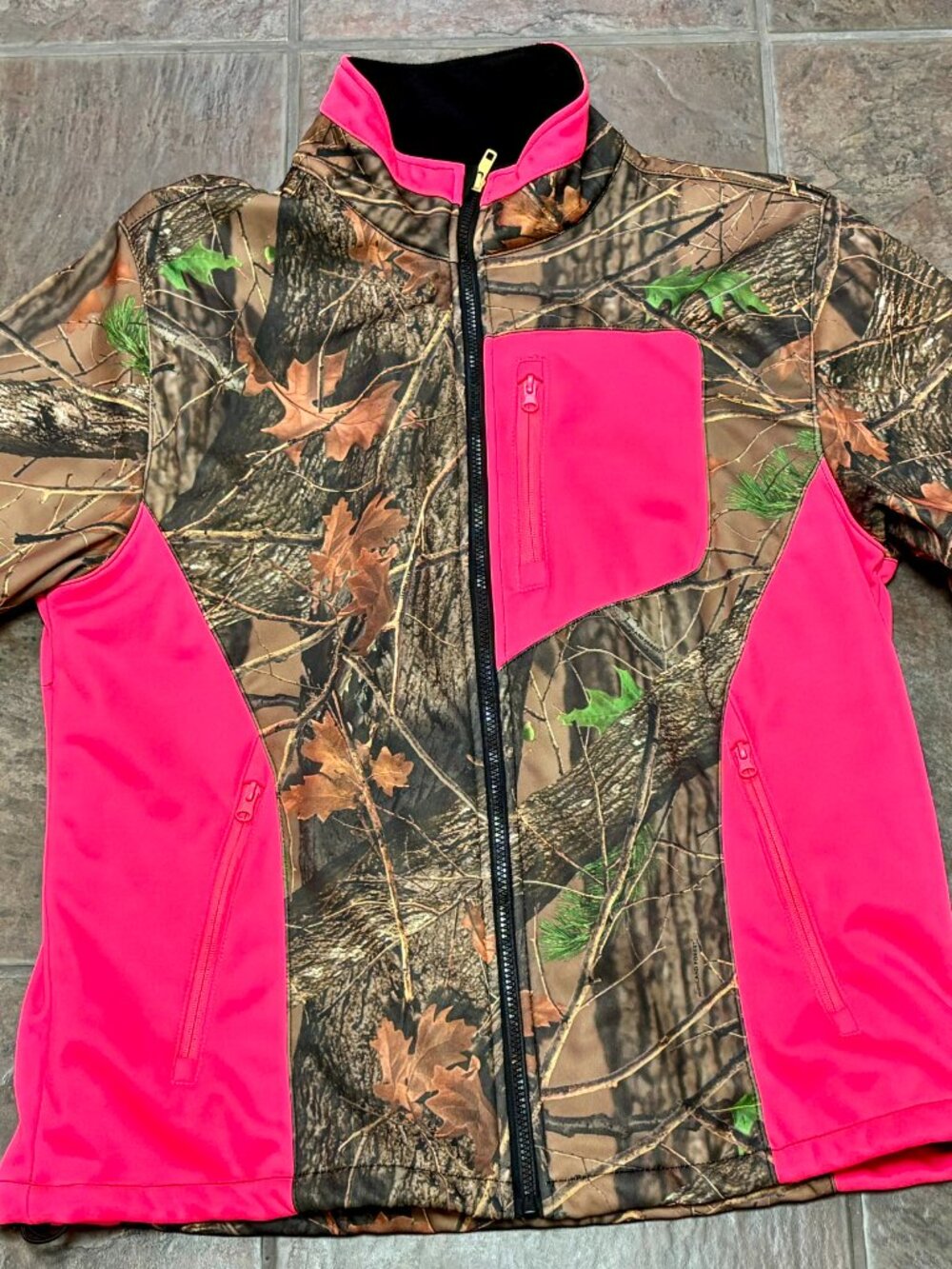 ~~Trail Crest Pink Camo Softshell Zip Hunting Utility Outdoor Jacket Women’s XXL